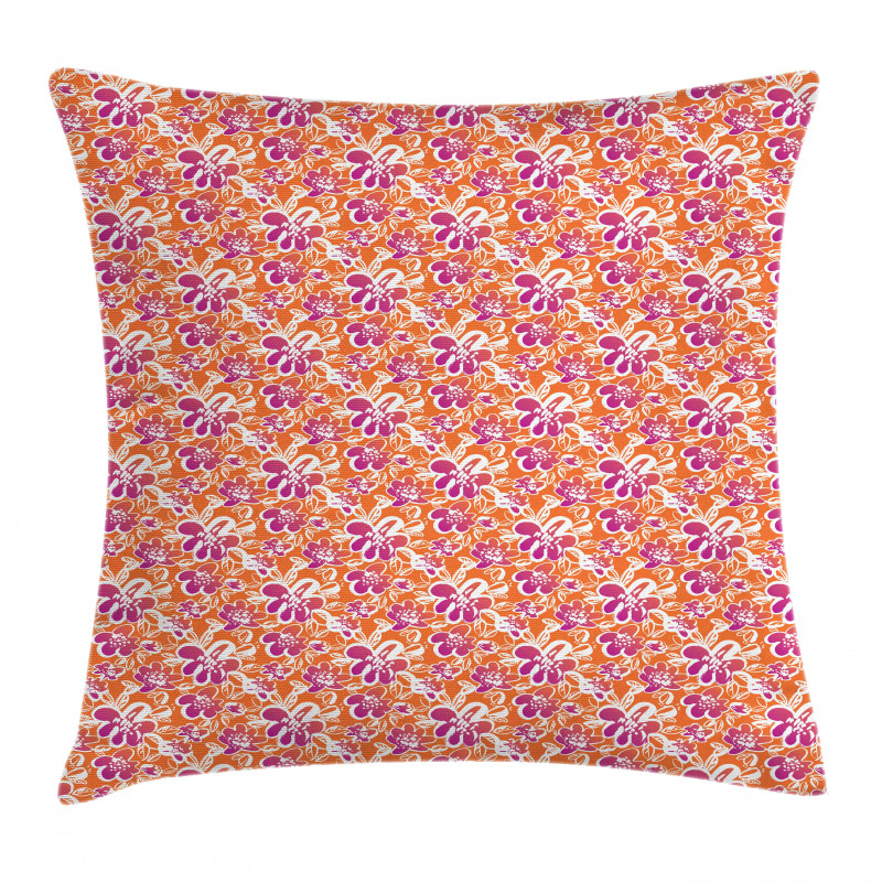 Hand Drawn Flowers Pillow Cover