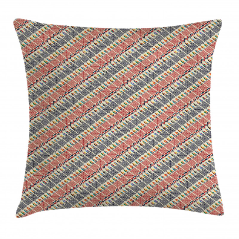 Folkloric Ornate Diagonal Pillow Cover