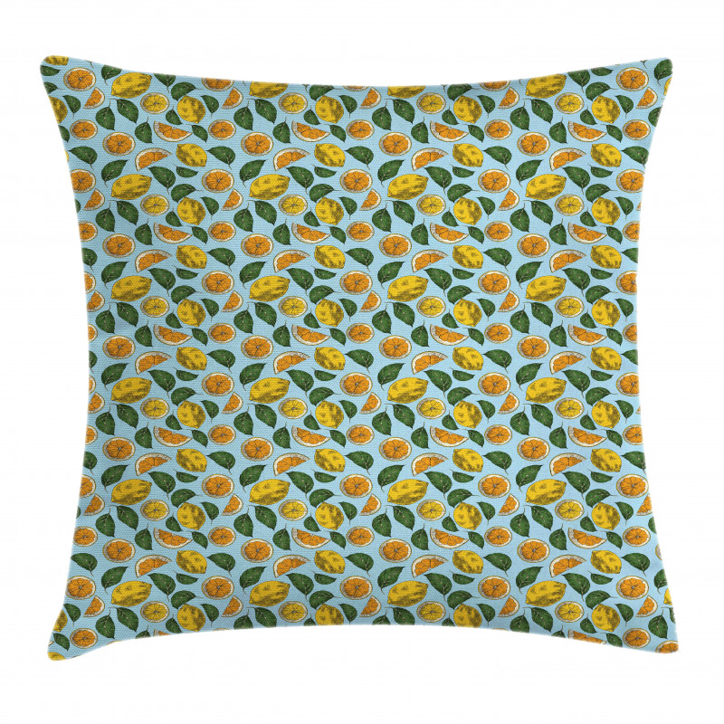 Sour Fruit and Leaves Pattern Pillow Cover