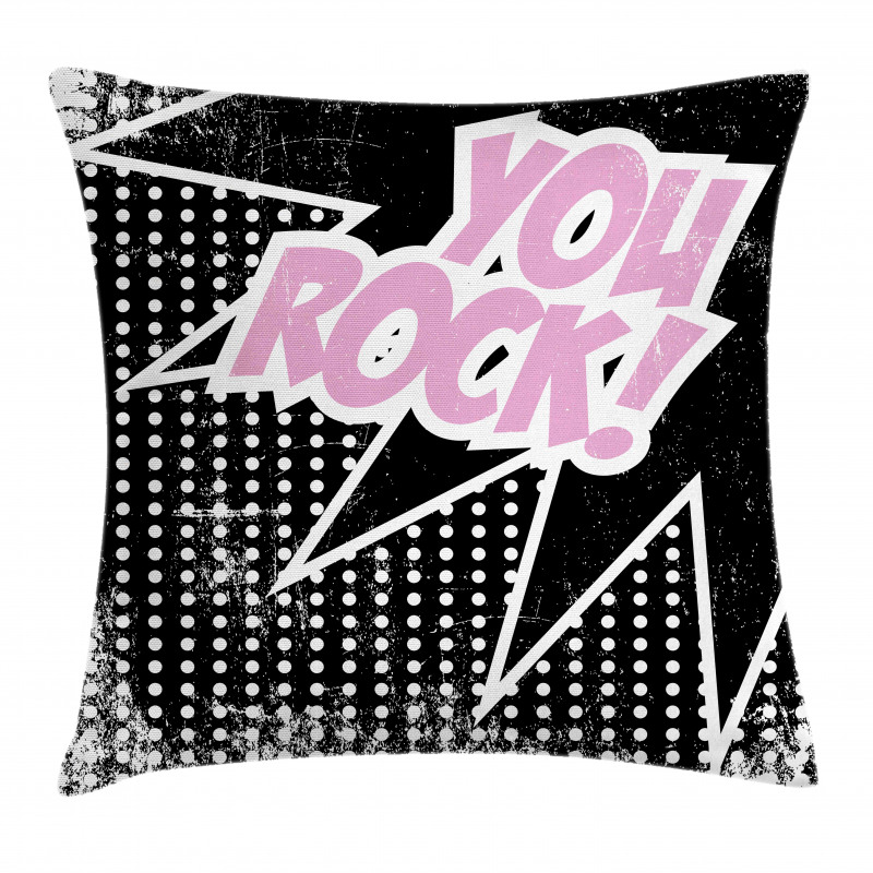 Halftone Style Text Bubble Pillow Cover