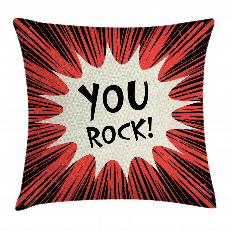 Comic Text Bubble Graphic Pillow Cover