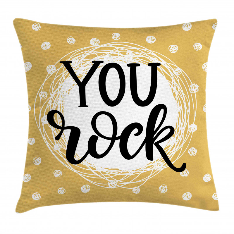 Scribble Circle Dots Art Pillow Cover