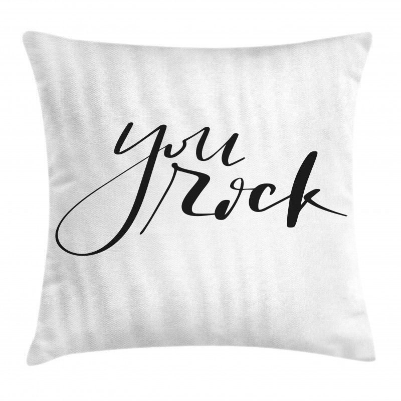 Monochrome Cursive Motto Pillow Cover