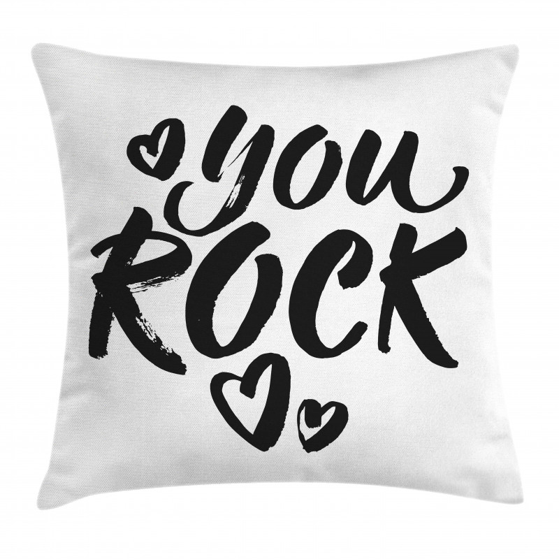 Monochrome Cursive Wording Pillow Cover