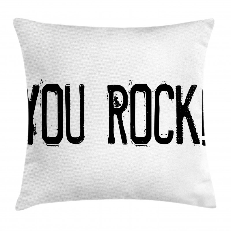 Grungy Stamp Lettering Pillow Cover