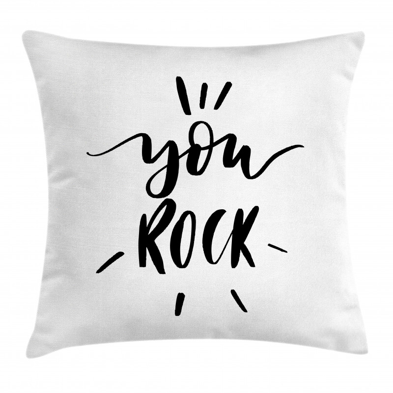 Monochrome Lettering Art Pillow Cover