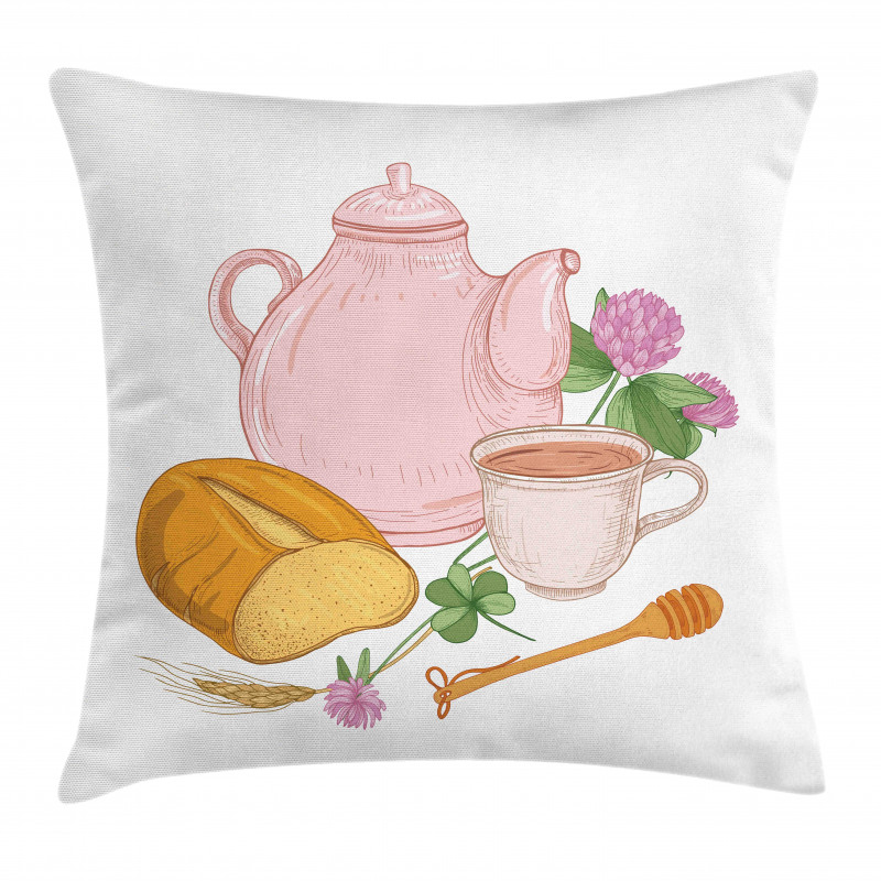 Honey Spoon Cup of Coffee Pillow Cover