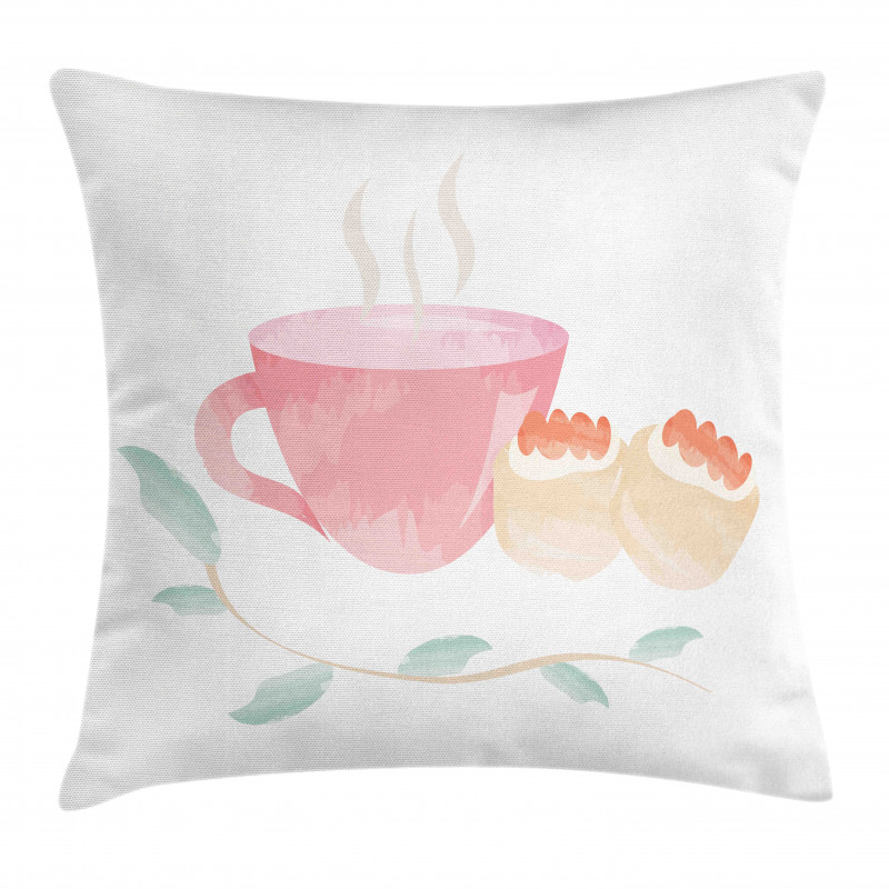 Watercolor Scones Cup Pillow Cover