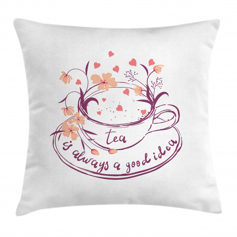 Herbs Flowers Hot Cup Pillow Cover