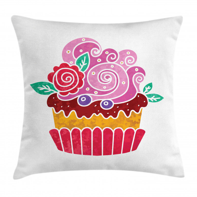 Tasty Blueberry Cake Cream Pillow Cover