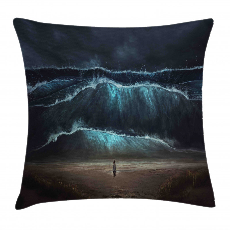 Gothic Wave Alone Woman Pillow Cover