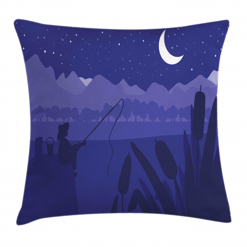 Fisherman Moon River Pillow Cover