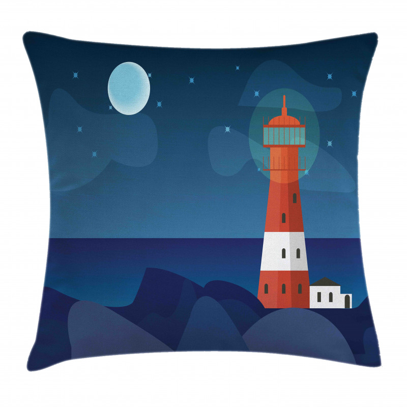 Lighthouse at Night Pillow Cover