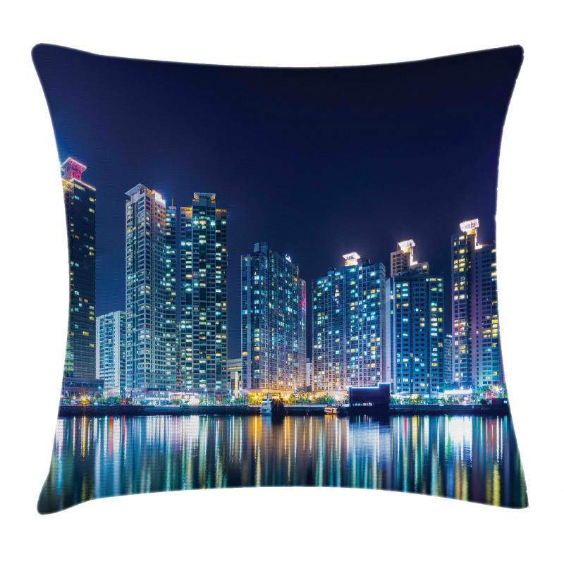 Urban Skyline Photo Pillow Cover