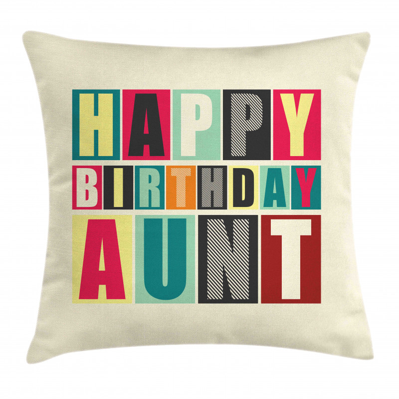 Funky Happy Birthday Lettering Pillow Cover