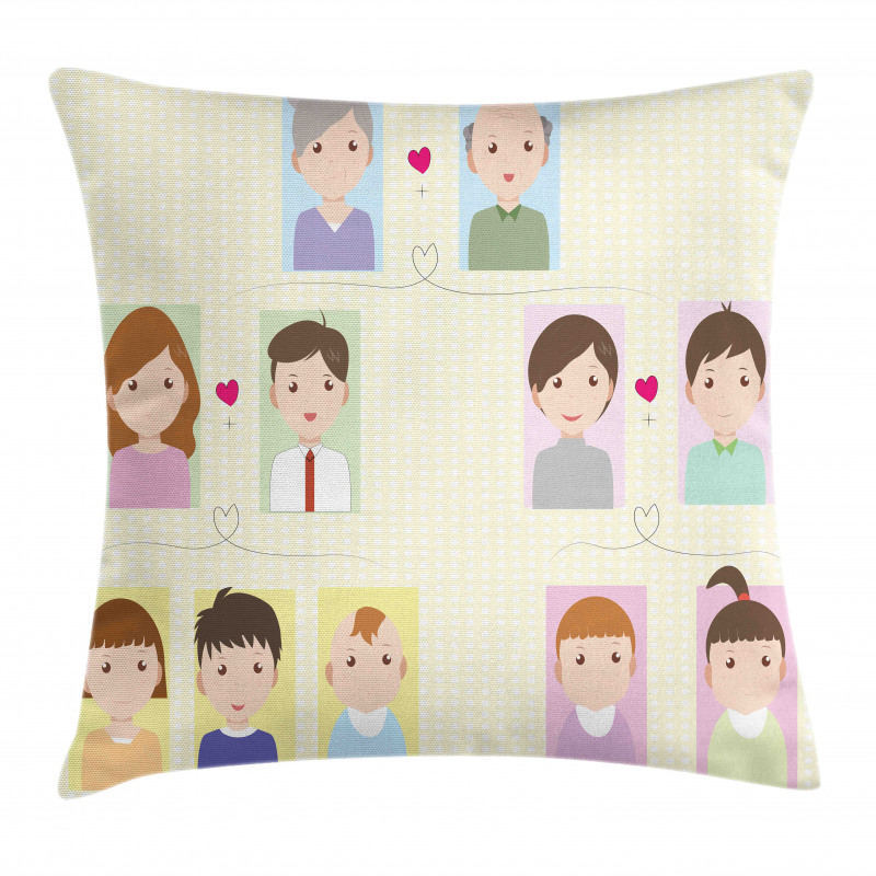 Cartoon Generations Drawing Pillow Cover