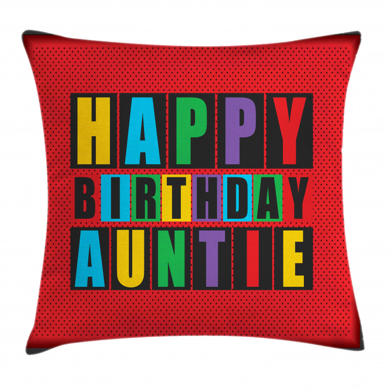 Funky Happy Birthday Auntie Pillow Cover