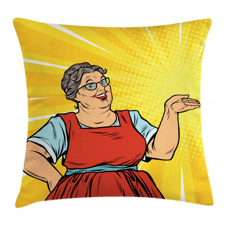 Grandma and Sunburst Effect Pillow Cover