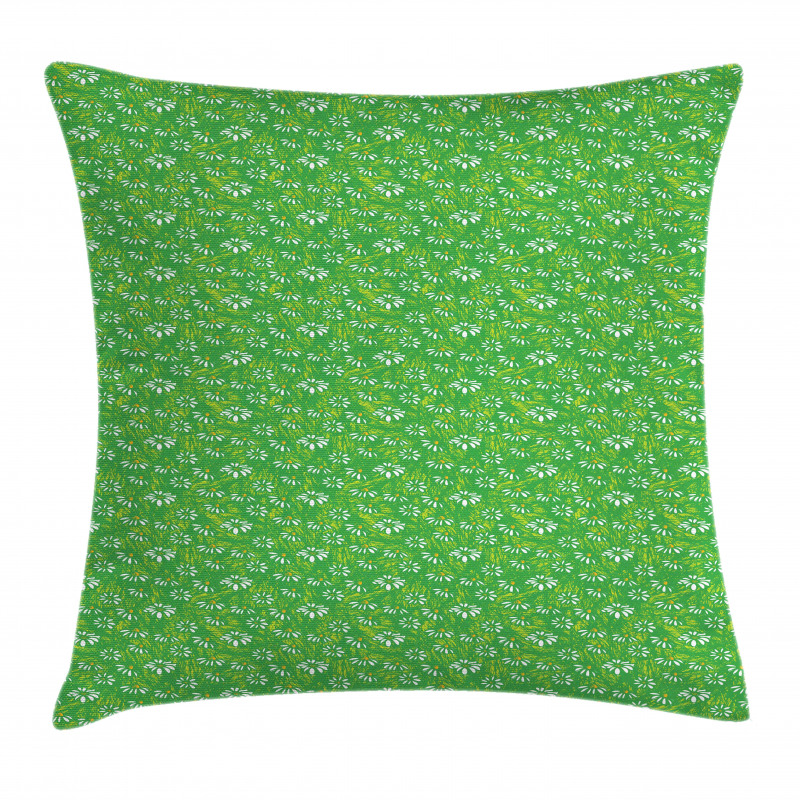 Scribbled Blooming Daisies Pillow Cover