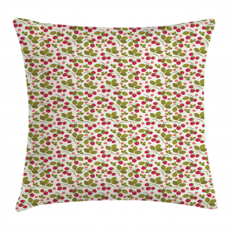 Raspberries Botany Artwork Pillow Cover