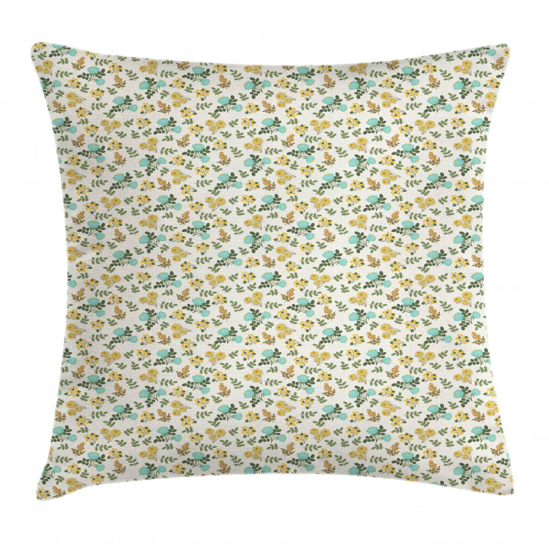 Herbs Flourishing Flowers Pillow Cover