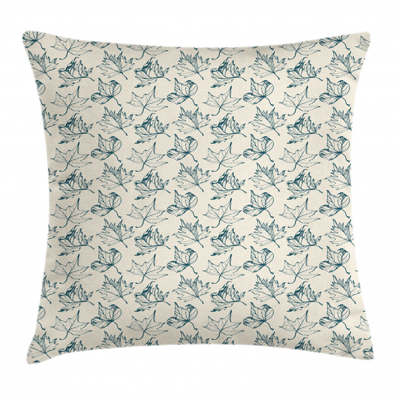 Hand Drawn Botany Motifs Pillow Cover