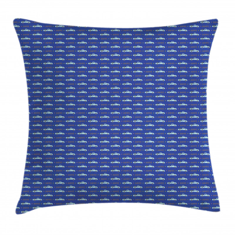 Rural Fence Vehicle Pattern Pillow Cover