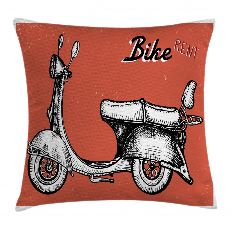 Scooter Bicycle Sign Pillow Cover