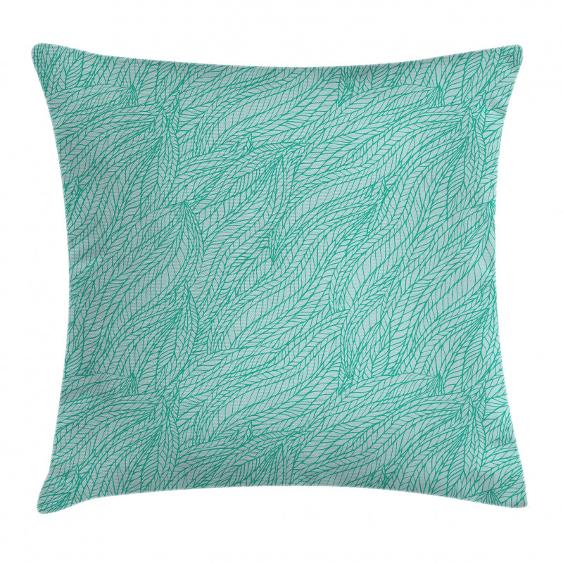 Abstract Doodle Leaves Pillow Cover