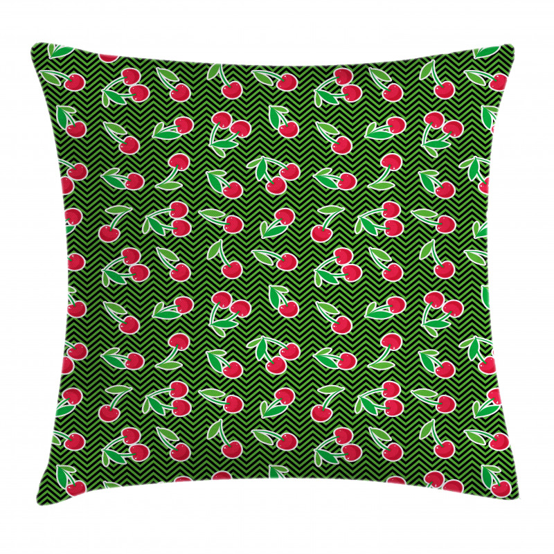 Fresh Fruits on Zigzag Art Pillow Cover