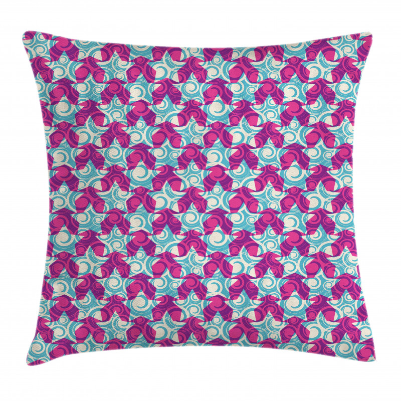 Swirl Wave Style Vivid Motifs Pillow Cover