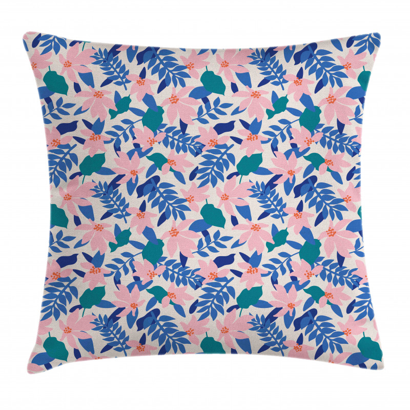 Soft Exotic Flower Leaves Pillow Cover