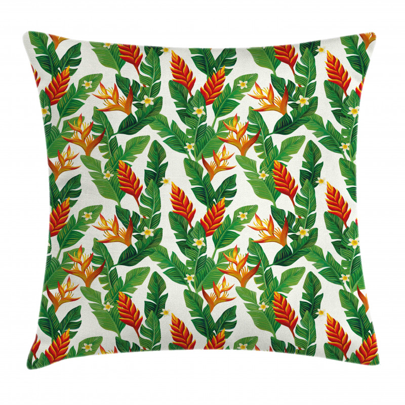 Vibrant Banana Leaves Art Pillow Cover