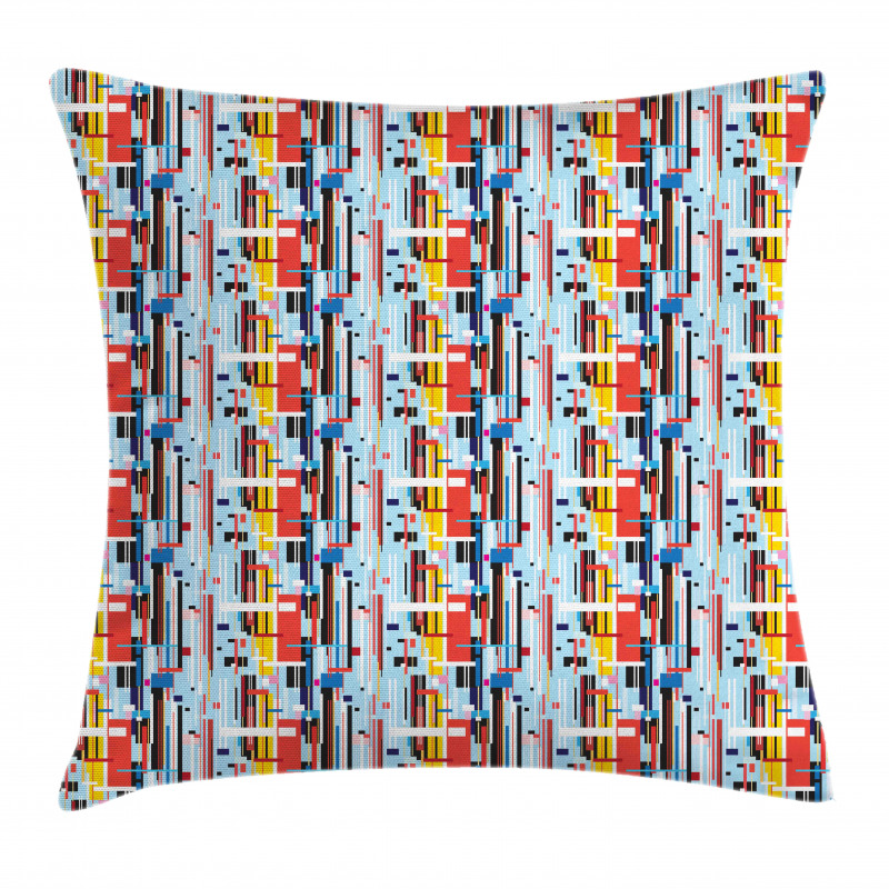 Colorful Digital Stripes Pillow Cover