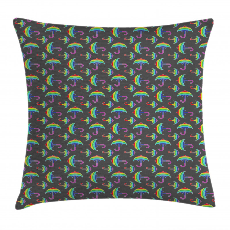 Ornate Rainbow Umbrellas Pillow Cover