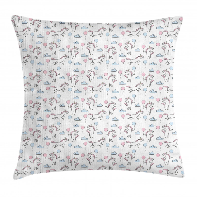 Cloud Balloon Unicorn Party Pillow Cover