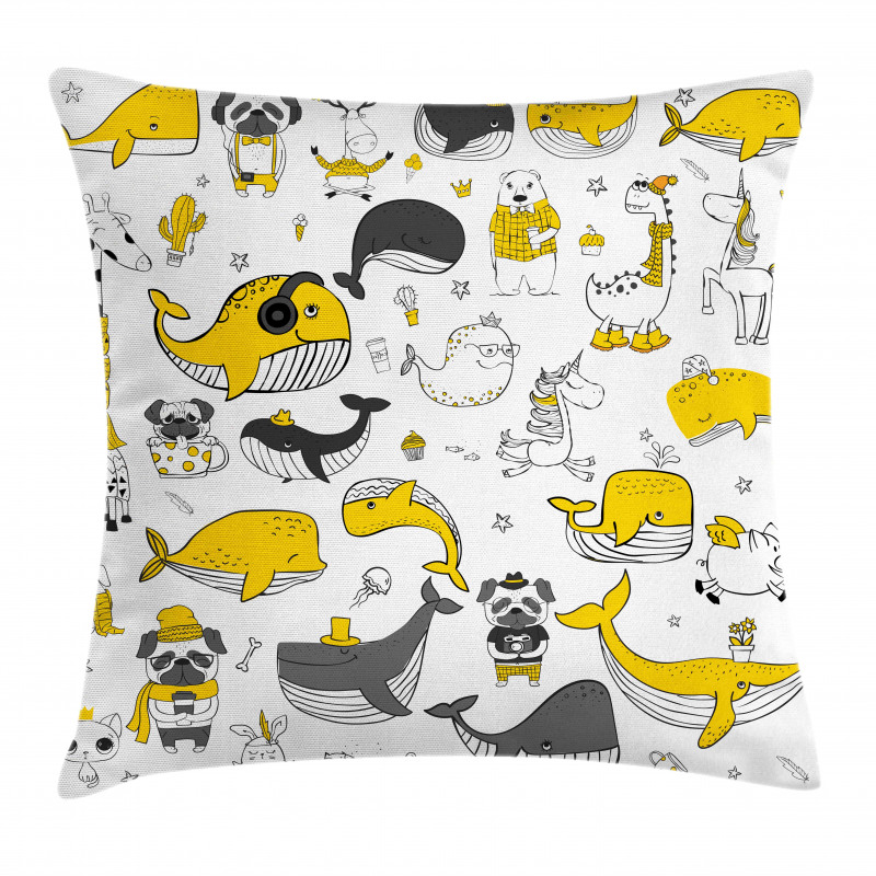 Childish Funny Animals Pillow Cover