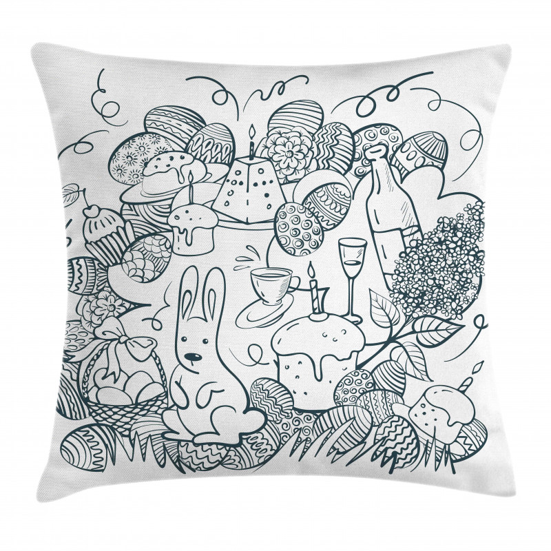 Monochrome Art Easter Pillow Cover