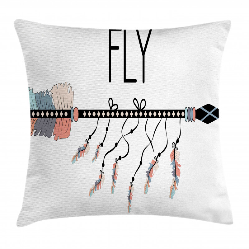 Native Arrow and Feather Fly Pillow Cover