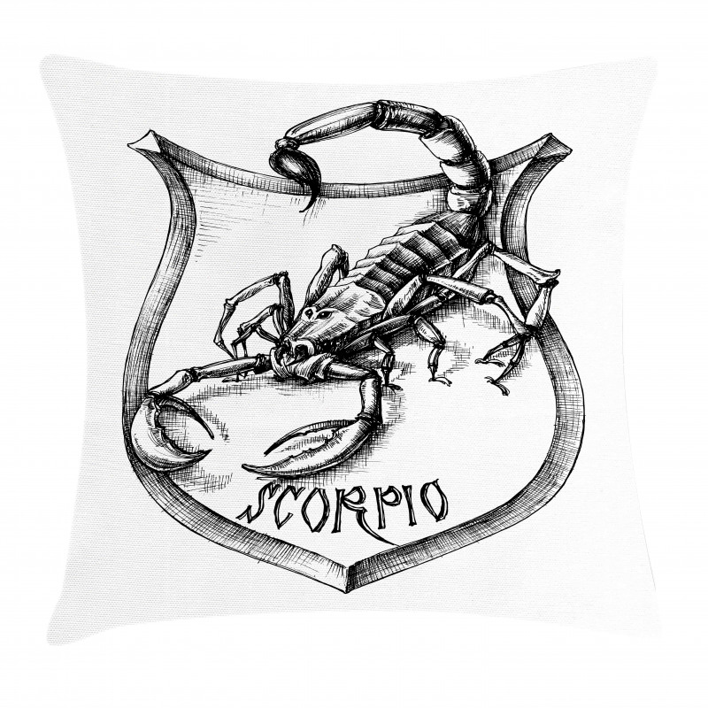 Black and White Scorpio Pillow Cover