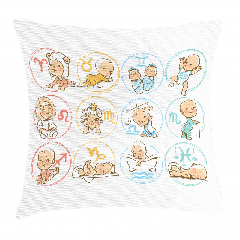 Zodiac Signs Design Pillow Cover