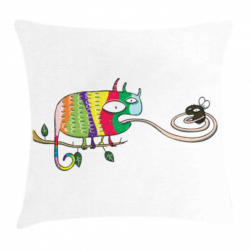 Chameleon on Branch Pillow Cover