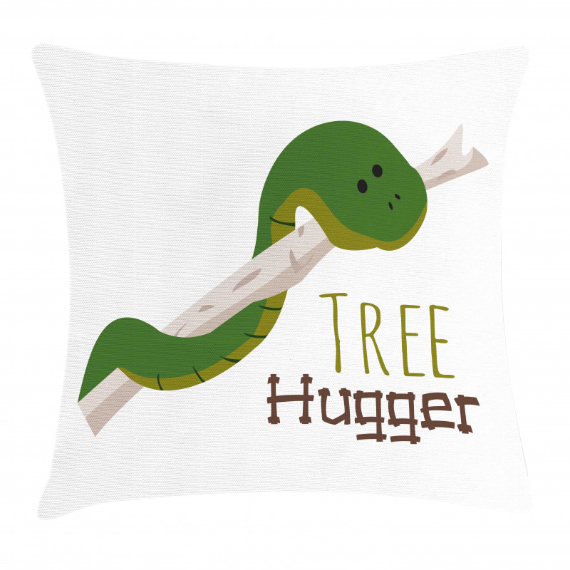 Cartoon Snake Mascot Love Pillow Cover