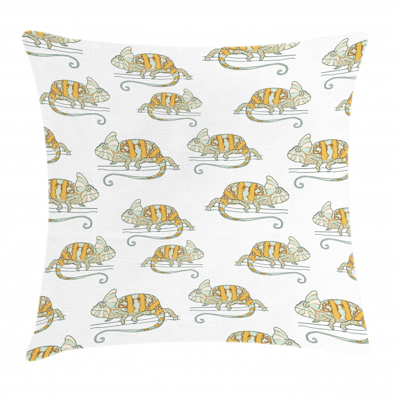 Wild Chameleon Lizard Pillow Cover