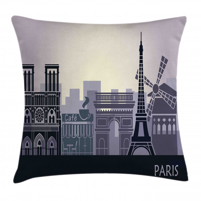 French Building Pillow Cover