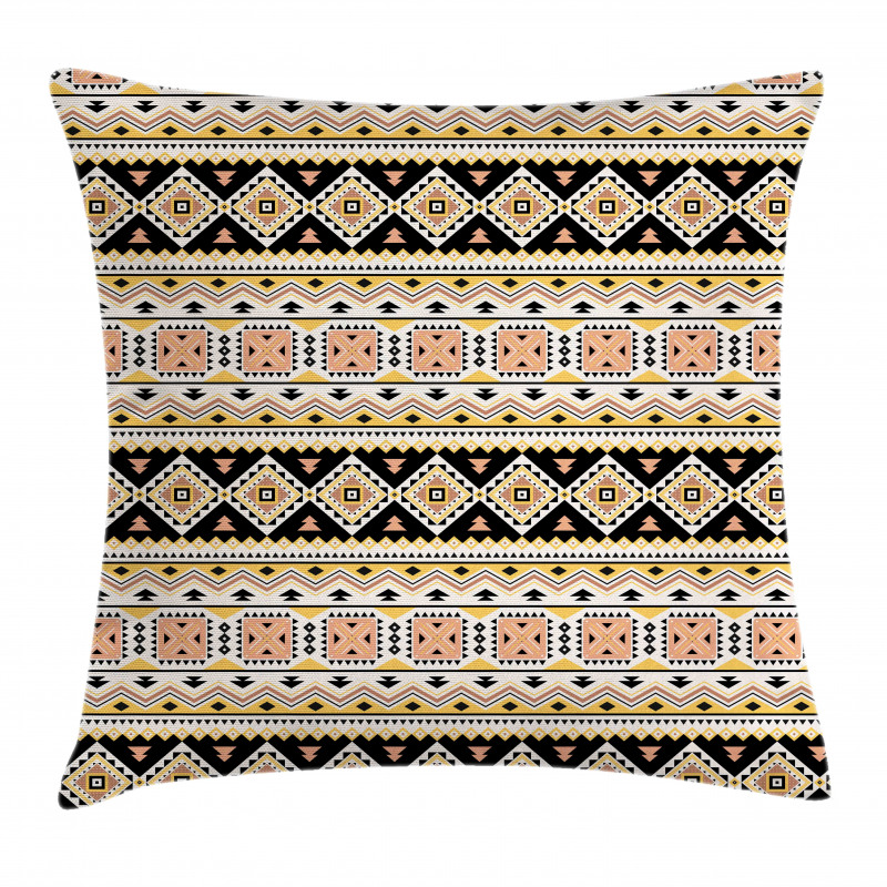 Triangles Tribal Motifs Art Pillow Cover