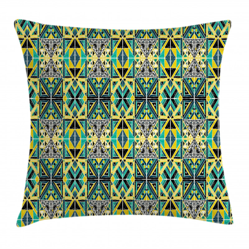 Hand Drawn Geometric Pattern Pillow Cover