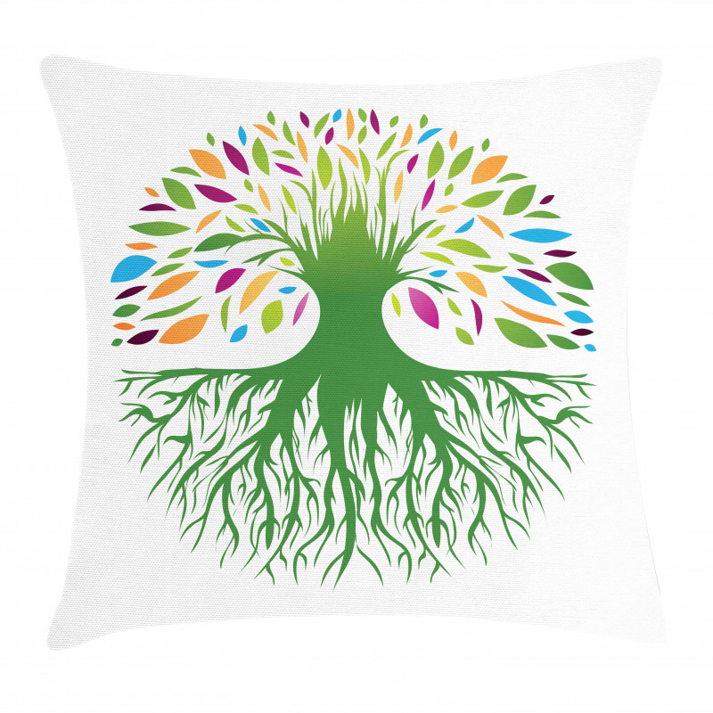 Colorful Tree Art Pillow Cover