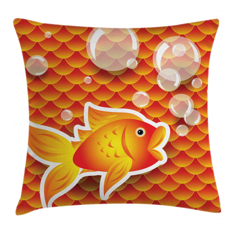 Cartoon Goldfish Bubble Pillow Cover