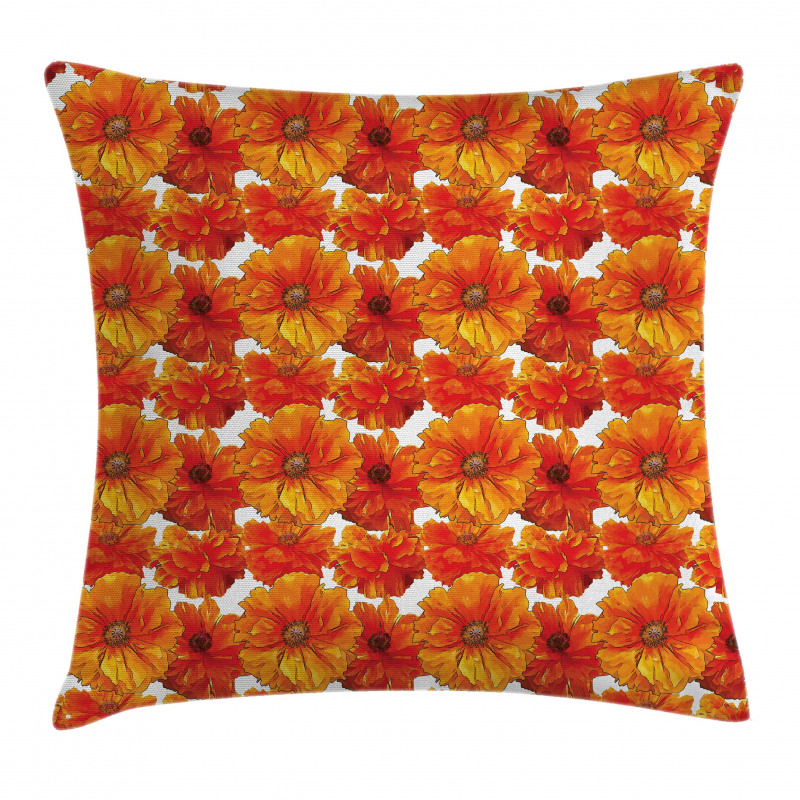 Antique Bohemian Poppies Pillow Cover
